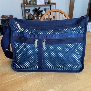 LeSportsac Navy Polka Dot Shoulder Bag